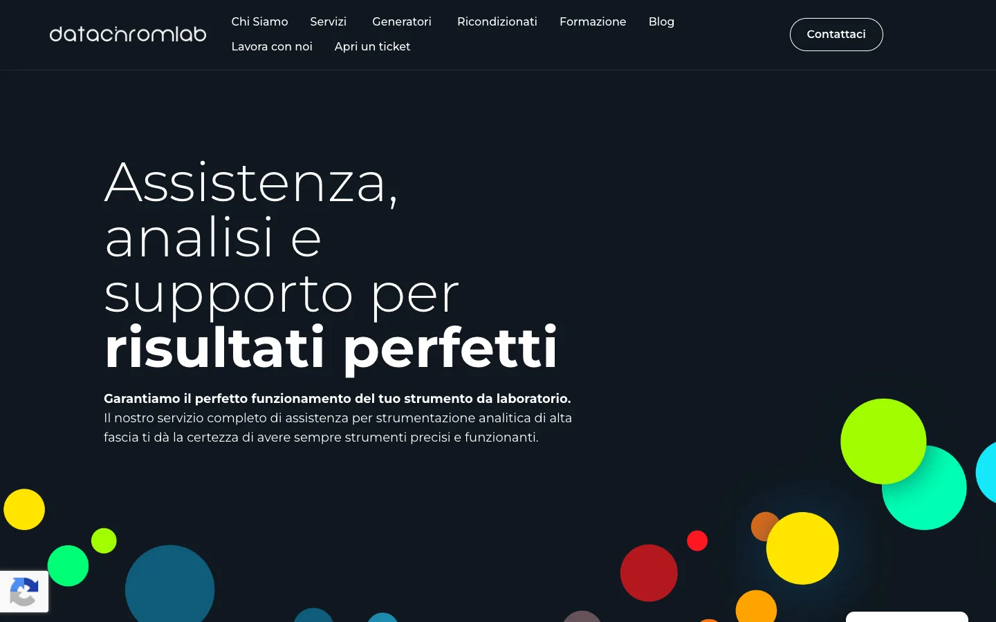 Homepage del sito DataChromLab