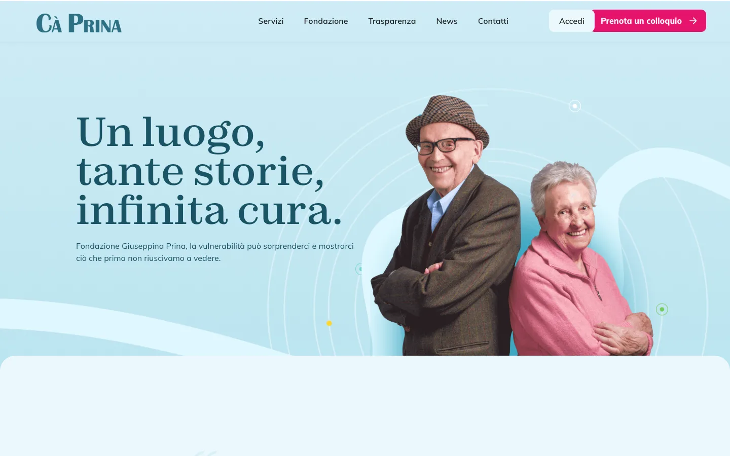 Homepage del sito Fondazione Giuseppina Prina